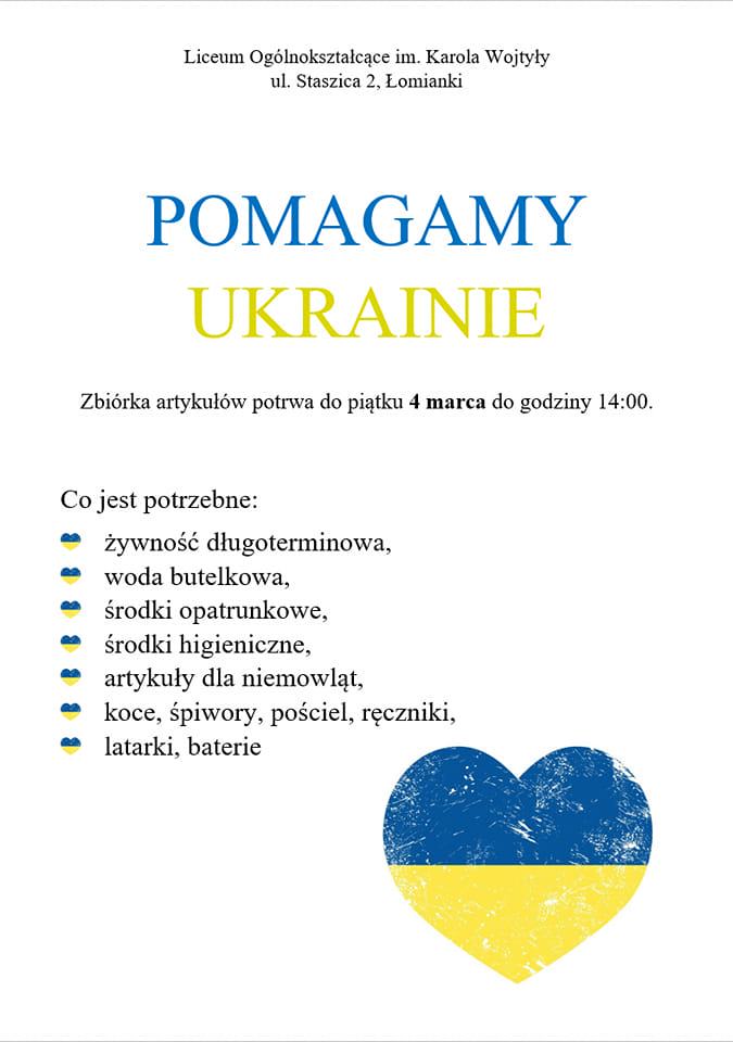baner informacyjny akcji Pomagamy Ukrainie